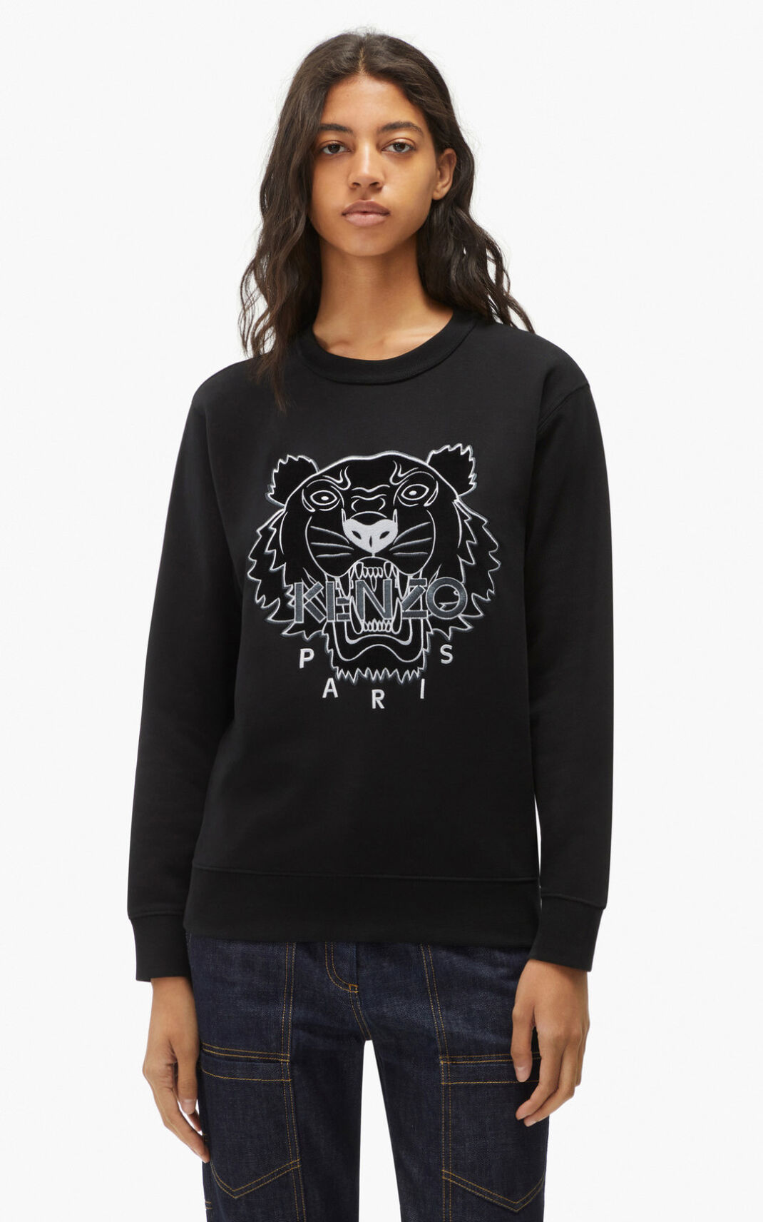 Kenzo The Χειμώνας Capsule Tiger φούτερ γυναικεια μαυρα | GR313560